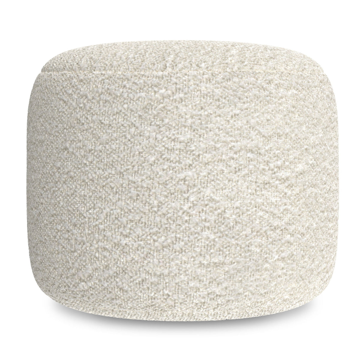 Chantal - Round Pouf - White