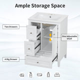 Modern Bathroom Vanity With Storage, Adjustable Shelf
