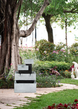 Decorative 4 Tier Block Fountain With Light, For Indoor And Outdoor - Black / Gray - Feeders & Water - Alpine Outlets