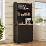 Pantry Cabinet With Hydraulic Flip Top And USB Charging Port