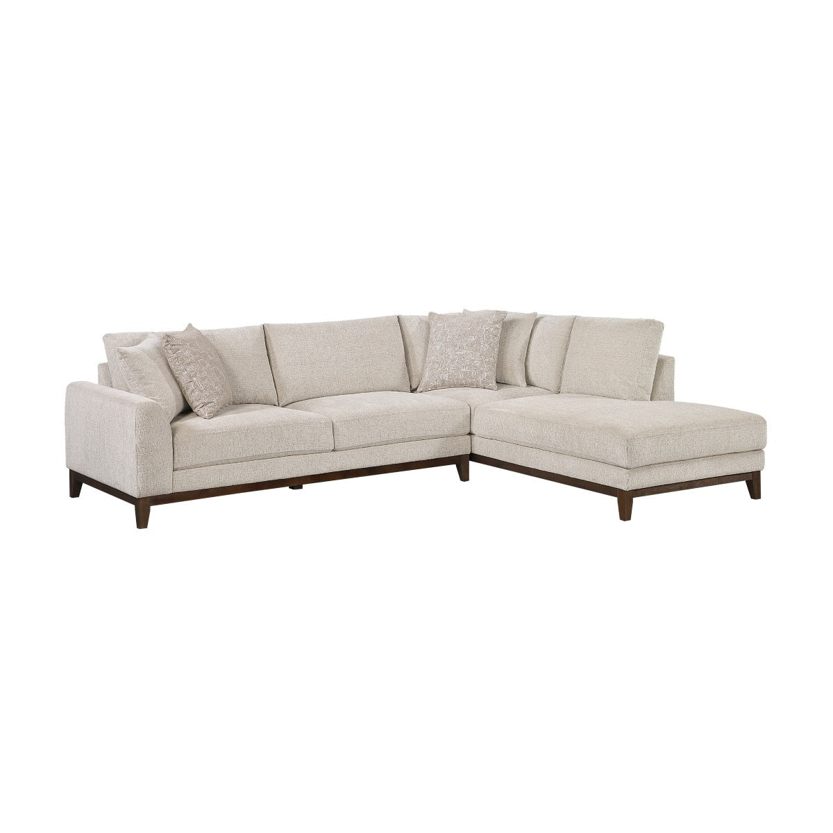 2 - Piece Sectional Taupe Chenille with Right Chaise - 🟢 Living Room Furniture available at Alpine Outlets in Denver