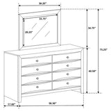 Briana 8-Drawer Dresser with Mirror in Black