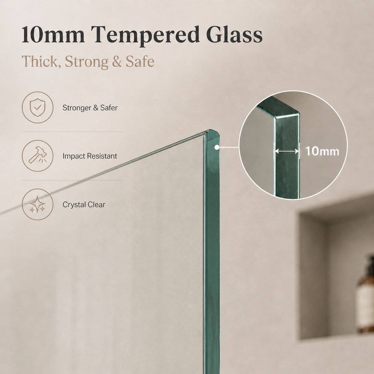 Frameless Walk-In Shower Glass Panel