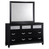 Barzini 7-Drawer Dresser with Mirror in Black