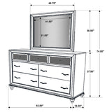 Barzini 7-Drawer Dresser with Mirror in Black