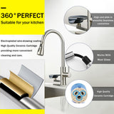 3 In 1 Kitchen Faucet With LED Temperature Display, Pull Down Sprayer