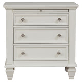 Sandy Beach 3-Drawer Nightstand in Cream White