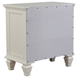 Sandy Beach 3-Drawer Nightstand in Cream White