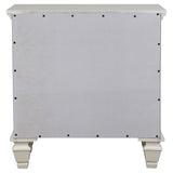 Sandy Beach 3-Drawer Nightstand in Cream White