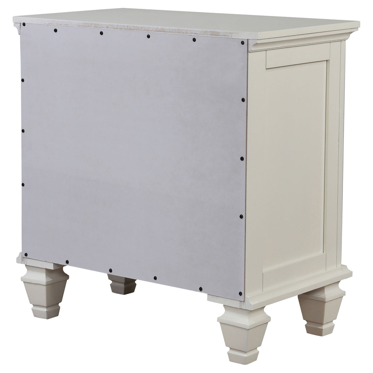 Sandy Beach 3-Drawer Nightstand in Cream White