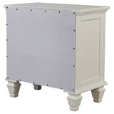 Sandy Beach 3-Drawer Nightstand in Cream White