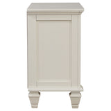 Sandy Beach 3-Drawer Nightstand in Cream White