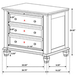 Sandy Beach 3-Drawer Nightstand in Cream White