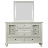 Sandy Beach 11-Drawer Dresser with Mirror, Cream White