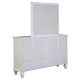 Sandy Beach 11-Drawer Dresser with Mirror, Cream White