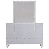 Sandy Beach 11-Drawer Dresser with Mirror, Cream White