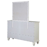 Sandy Beach 11-Drawer Dresser with Mirror, Cream White