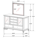 Sandy Beach 11-Drawer Dresser with Mirror, Cream White