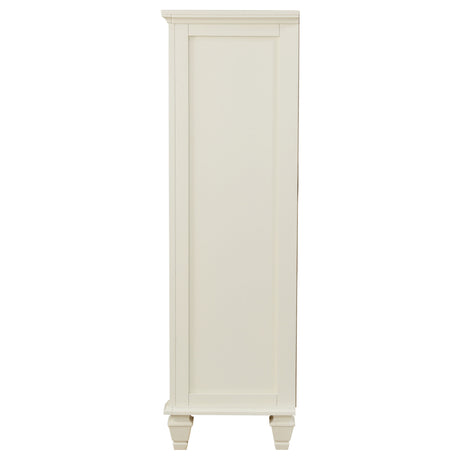 Sandy Beach 5-Drawer Bedroom Chest in Cream White