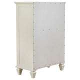 Sandy Beach 5-Drawer Bedroom Chest in Cream White