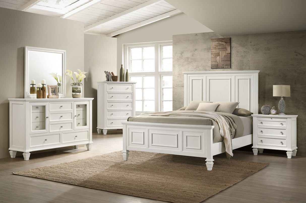 Sandy Beach 5-Drawer Bedroom Chest in Cream White