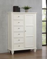 Sandy Beach 8-Drawer Door Chest in Cream White