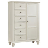 Sandy Beach 8-Drawer Door Chest in Cream White