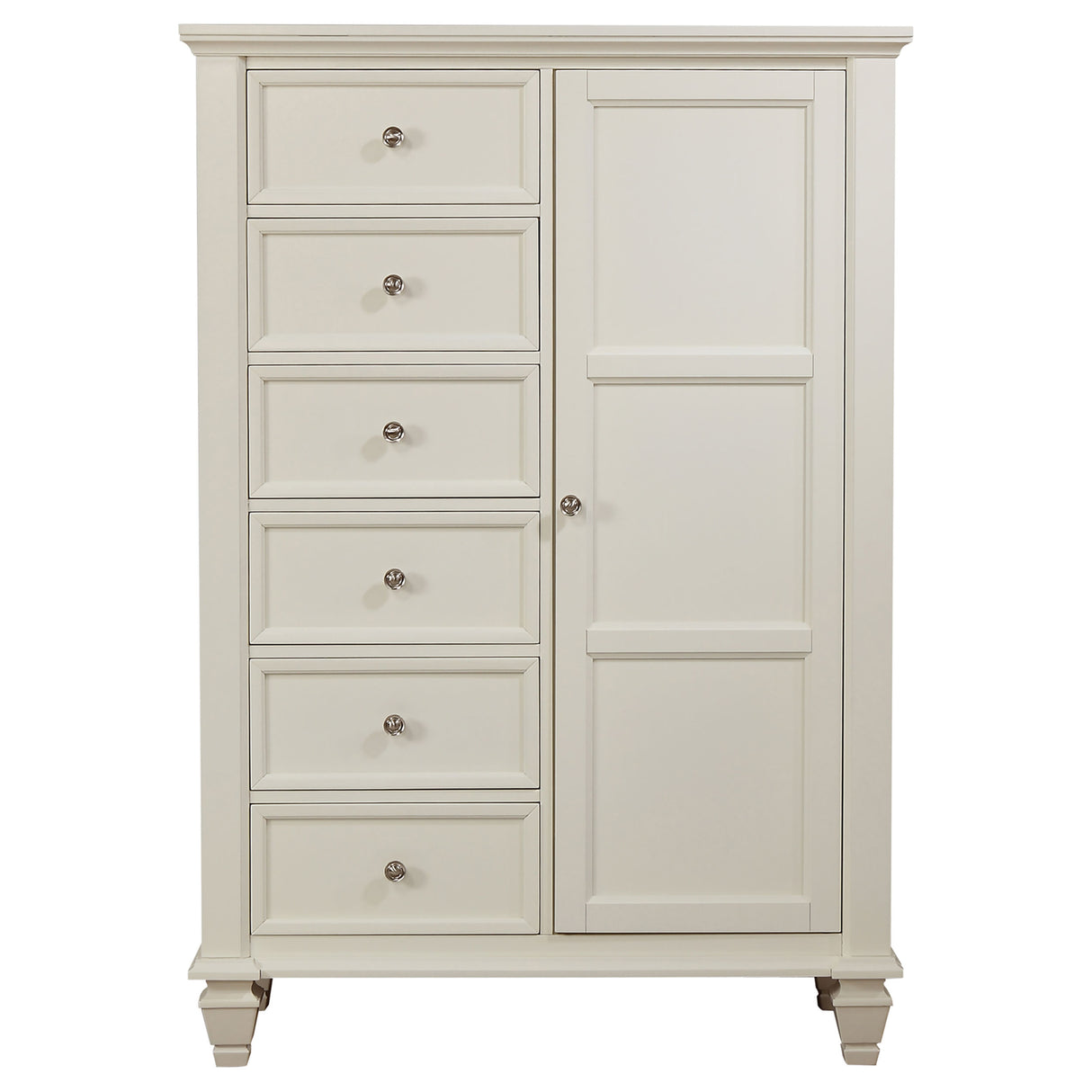 Sandy Beach 8-Drawer Door Chest in Cream White
