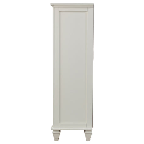 Sandy Beach 8-Drawer Door Chest in Cream White