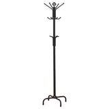 Collier 12 Hook Freestanding Coat Rack in Black Metal