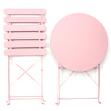 3 Pieces Patio Bistro Balcony Metal Chair Table Set