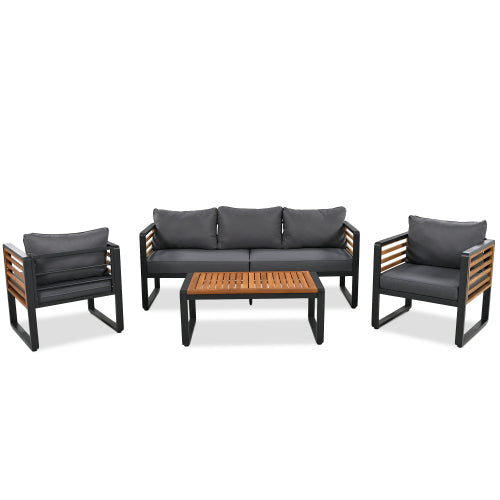 Large Size 4-pieces Outdoor Furniture Sofa for 5 Person Conversation Set