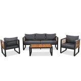 Large Size 4-pieces Outdoor Furniture Sofa for 5 Person Conversation Set