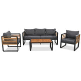Large Size 4-pieces Outdoor Furniture Sofa for 5 Person Conversation Set
