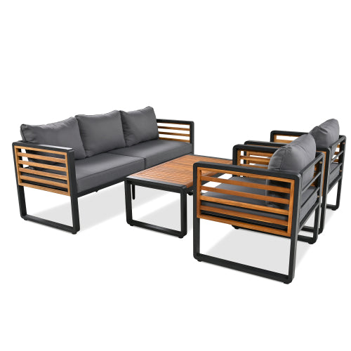 Large Size 4-pieces Outdoor Furniture Sofa for 5 Person Conversation Set