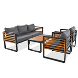 Large Size 4-pieces Outdoor Furniture Sofa for 5 Person Conversation Set