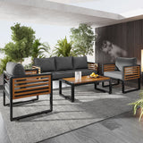 Large Size 4-pieces Outdoor Furniture Sofa for 5 Person Conversation Set