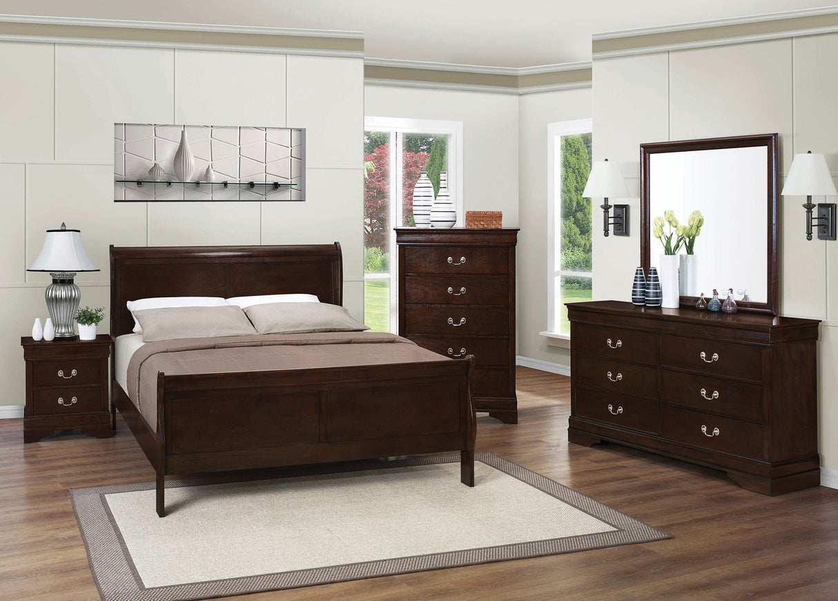 Louis Philippe 2-Drawer Nightstand Cappuccino