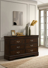 Louis Philippe 6-Drawer Dresser in Cappuccino