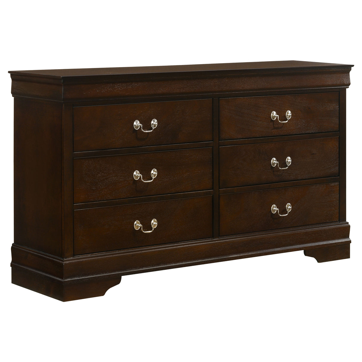 Louis Philippe 6-Drawer Dresser in Cappuccino