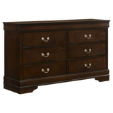 Louis Philippe 6-Drawer Dresser in Cappuccino