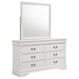 Louis Philippe 6-Drawer Dresser and Mirror - White