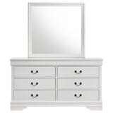 Louis Philippe 6-Drawer Dresser and Mirror - White