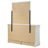 Louis Philippe 6-Drawer Dresser and Mirror - White