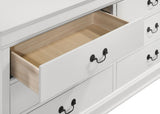 Louis Philippe 6-Drawer Dresser and Mirror - White