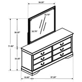 Louis Philippe 6-Drawer Dresser and Mirror - White