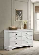 Louis Philippe 6-Drawer Dresser in White