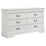 Louis Philippe 6-Drawer Dresser in White
