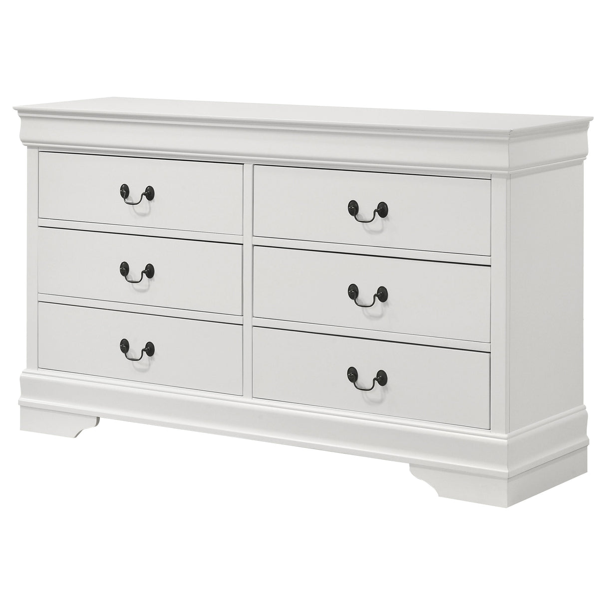 Louis Philippe 6-Drawer Dresser in White