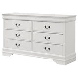 Louis Philippe 6-Drawer Dresser in White